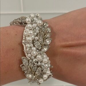 BHLDN Silver and White Pearl Bracelet